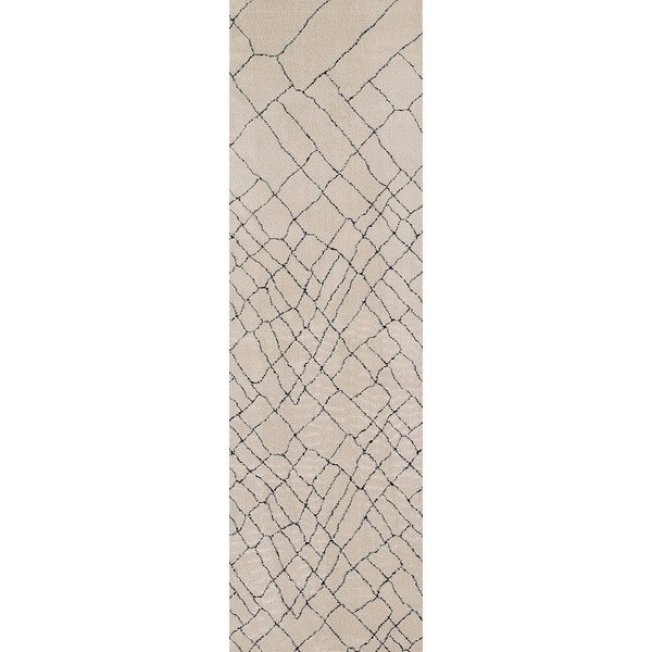 Momeni Noho Polyester Area Rug, Ivory, 2'3" X 7'6" Runner Rug for Living Room, Dining Room, Bedroom, Hallways, and Kitchen
