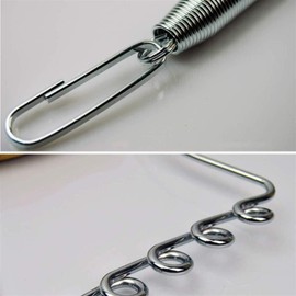 Chest Expander Pull Exerciser - 5 Resistance Steel Spring Wooden Handle Adjustable Tension Detachable Fitness Machine