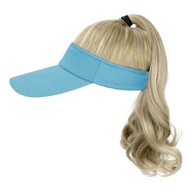 WUODHTW Hat Wig for Women Baseball Cap Wig with Curly Synthetic Hair Extensions Ponytail Cap wig Sun Hat with Hair