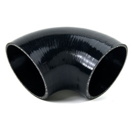 Squirrelly 4.0" to 4" Inch Elbow Black Silicone Coupler 3 Layers Reinforcement 90 Degree Intake Intercooler Piping
