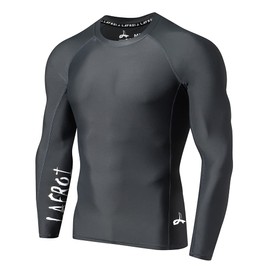 LAFROI Men's Long-Sleeved UPF 50+ Compression Shirt, Rash Guard, CLYYB