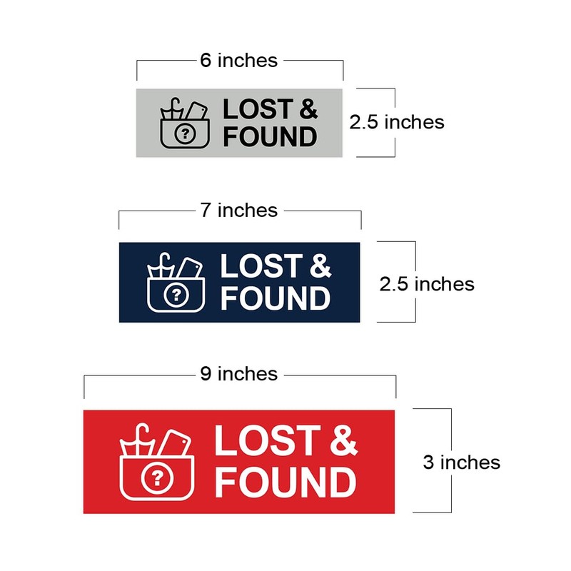 Basic Lost And Found Sign (Black) - Medium 2 Pack