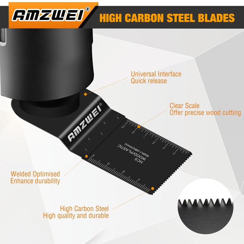 AMZWEI 100Pcs Oscillating Tool Blades, Professional Universal Oscillating Saw Blades
