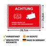 Pack of 10 Premium Stickers "Achtung dieses Objekt ist Alarm