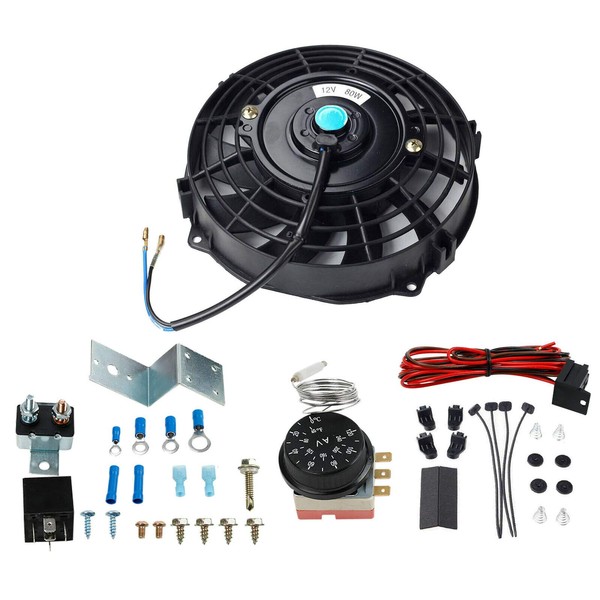 BLACKHORSE-RACING 7" Slim Push Pull 12V Electric Radiator Cooling Fan
