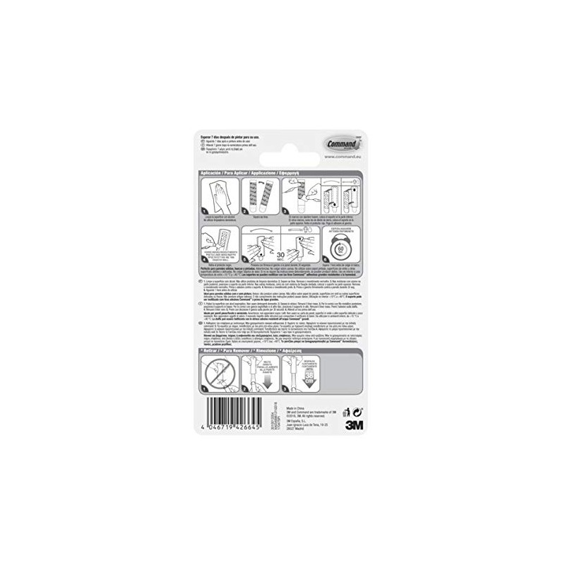 Command UU001563061 Metal Nail for Hanging Pictures (Serrated), Silver/Black, Pequeñas