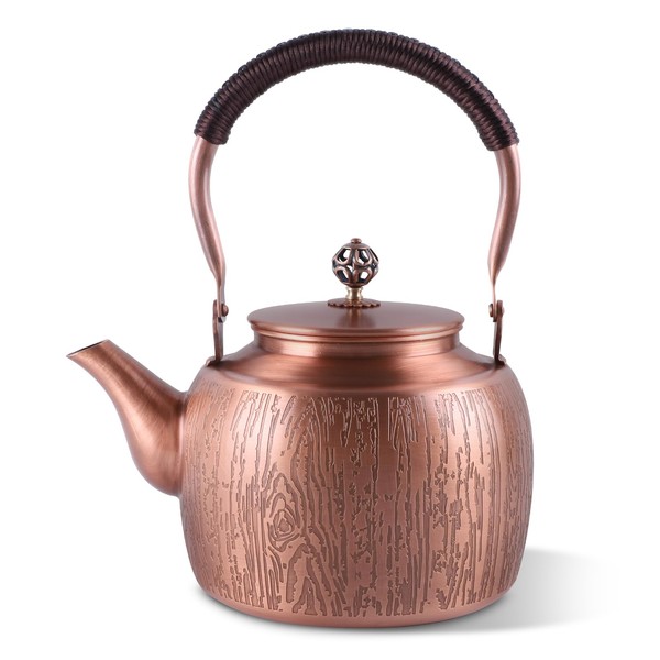Xnqelerate Copper Kettle, 2L Copper Teapot, Hot Water Boiler Heater