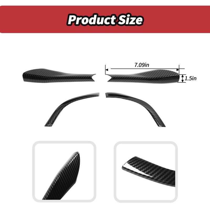 JeCar Carbon Fiber Side Mirror Base Trim Cover Accessories for