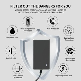 AC/DC 1A 24v~25.2v Massage Gun Charger 25.2V 1A 24V for Hypervolt, Compatible with Hyperice 53000 001-00 42000 038-00, Amfit Massage Gun Charger DC 24v~25.2v