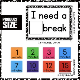 Avenuebool Calm Down Corner Supplies Classroom and Special Education Break Visual Support Including Magnetic Break Card and Timer Visual Timer for Classroom Education Calming Corner Kit