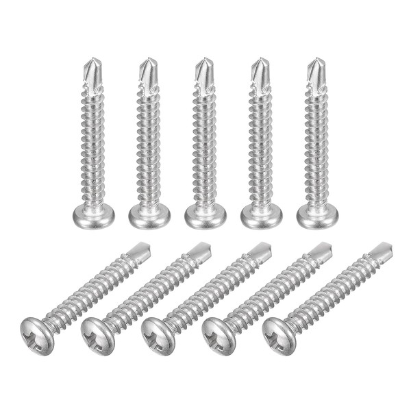 sourcing map #8-1-1/4" Self Drilling Screws, 120pcs 410 Stainless Steel