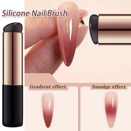 2pcs Reusable Silicone Nail Art Brushes Acrylic Nail Brush Silicone Nail Brushes For Nail Art Lipstick Concealer Blush Brush Makeup Brushes Nail Glitter Powder Gradual Nail Design Brushes Nail Tools