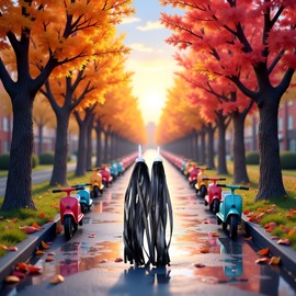 Jowxsx 1 Pair of Black Baby Bicycles Grips Tassels Ribbon Easy Attach to Handlebar Kids Rainbow Bicycle Streamers Kids' Bike Accessories for Girls Boys Scooter Tassels