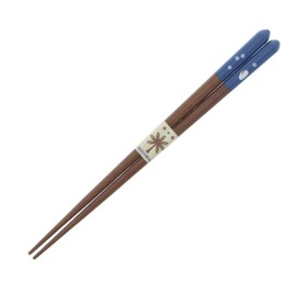 Ishida Flower Rabbit Chopsticks Made in Japan Wooden (Natural Wood) Acrylic 18cm Blue