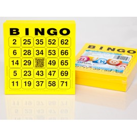 DiPrint 200 Large Bingo Cards for Seniors 24 out of 75 with Joker in the Middle (Yellow)