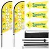 Lemonade Feather Flag With Pole Kit - 2 Pcs 8.2Ft