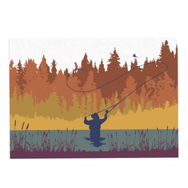 M & G Mustard & Gray Sports Themed Greeting Cards – Unique Designs for Sports Fans, Birthday & Special Occasion Cards (Fly Fishing)