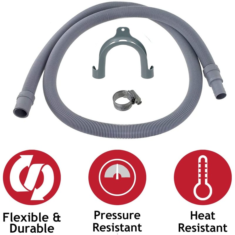 SPARES2GO Extension Drain Hose compatible with Bosch Dishwasher (1.5M, 19mm