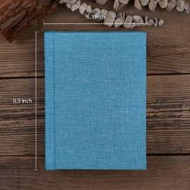 Pssoss Small 4x6 Photo Album with Writing Space Holds 30 Photos Ideal for Wedding Theme-Album and Baby Photo Album (Blue)