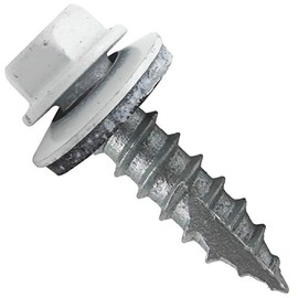 #14 Metal Roofing Screws: (250) 1" Bright White Hex Head Sheet Metal Roof Screws with EPDM Washer for Corrugated Roofing