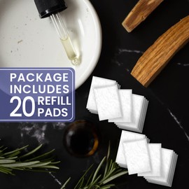 AromaHouse Aromatherapy Diffuser Unscented Refill Pads for Essential Oil for Use with ScentBall, Carscenter Aromakey, Aromapod & Mio, 20 Count