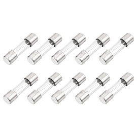 MECCANIXITY 10 Pcs Fast Blow Glass Fuse 6.3A 125V 5x20mm Glass Tube Fuses Fast-Acting Fuses for PCB Board Electronic Devices Home Appliances Light String