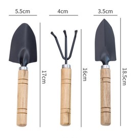 Garden Tools Set, 3 Pack Heavy Duty Gardening Tools Set Include Garden Shovel, Transplant Trowel and Hand Rake with Ergonomic Handle, Aluminum Alloy Lawn for Planting