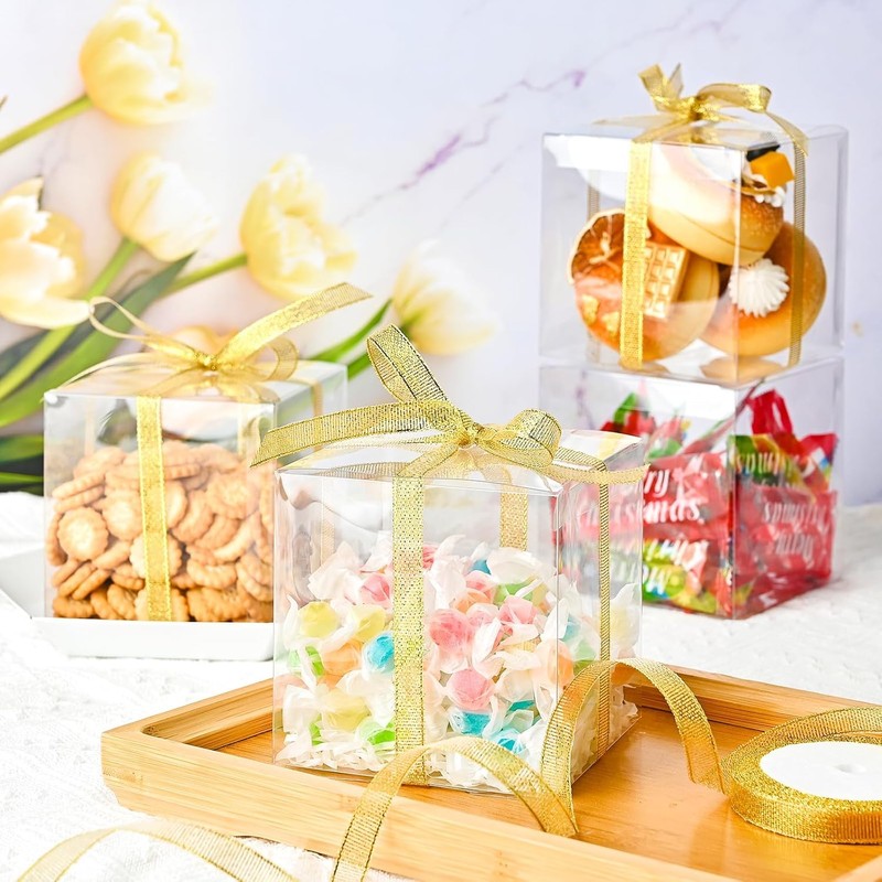 DIFEIUKI Transparent Gift Box, Set of 50, PVC Plastic Case,