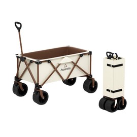 Asperata Collapsible Wagon Cart Foldable; 330lbs/300L Heavy Duty Wagons Carts Foldable; Beach Cart; Shopping Cart; Beach Wagon with Big Wheels for Sand; Collapsible Wagon; Folding Wagon; Garden Cart.