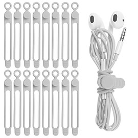 16 correas de silicona para cables, organizador de cables para agrupar auriculares, cargador de teléfono, cables de computadora, organizador de cables reutilizables en el hogar, oficina