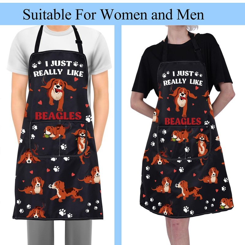 FUSTMW Beagle Cooking Apron Beagle Gifts for Beagle Lovers Kitchen