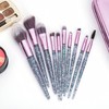 Enzo Ken Makeup Brushes with Cosmetic Bag, 10 Pieces Synthetic
