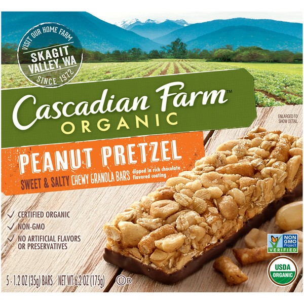 Cascadian Farm Organic Peanut Pretzel Granola Bars, 13.25 Ounce (Pack of 12)