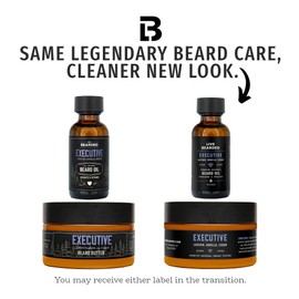 Live Bearded Beard Oil and Butter Grooming Kit - Made in the USA - All-Natural Ingredients with Shea, Argan, Jojoba - Growth Support | Executive Scent - Cedar, Vanilla