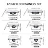 C CREST Food Storage Glass Containers Set of 12 with