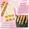 Gold Nail Charms and Flatback Pearls Beads Mix Geometry Gold