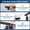 Gyykzz 4FT Black Handrail with POM Connector Block, 2 Pack