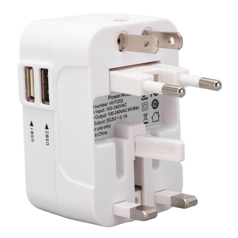 Multifunctional Power Converter with USB Ports Universal Adapter Socket 100‑240VAC