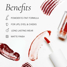 CLE Cosmetics Melting Lip Powder - Lip Tint (Vegan, Cruelty Free, Paraben-Free) with Long-Lasting, Weightless Lip Stain, Usable on Lips, Eyes and Cheeks, Matte Finish (Berry Mauve / 0.07 oz)