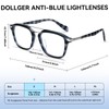 Dollger Blue Light Blocking Glasses Square Frame Acetate Glasses for