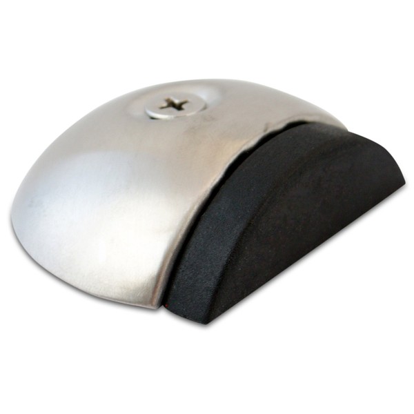Stoppwerk Half Moon Door Stop - Floor Mounted Stainless Steel
