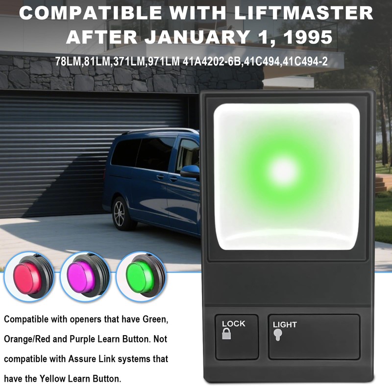 QSDIYRF 2 for LiftMaster Garage Door Opener,Multifunction Control Panel Compatible