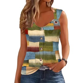 Womens Scoop Neck Casual Tank Tops Summer Sleeveless Lightweight Yoga Workout Cami Tee Tops