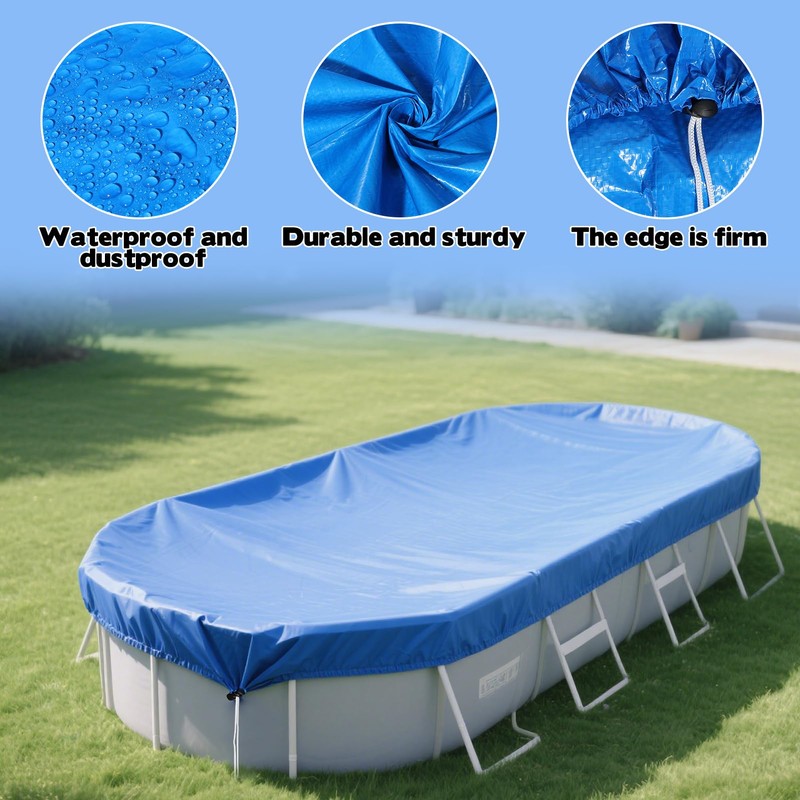 16x10 FT Oval Pool Cover for Above Ground Pools,Solar Oval