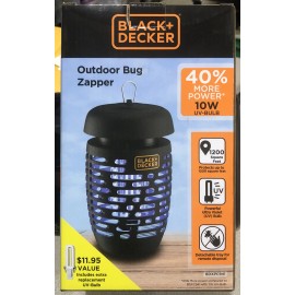 BLACK+DECKER Black + Decker outdoor bug zapper mosquito With Extra Bulb