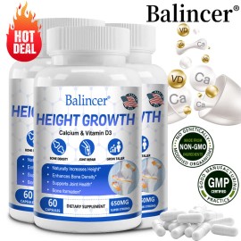 Balincer Height Growth 120 Capsules - Supports bone growth and increases muscle strength - 60CapsulesX5