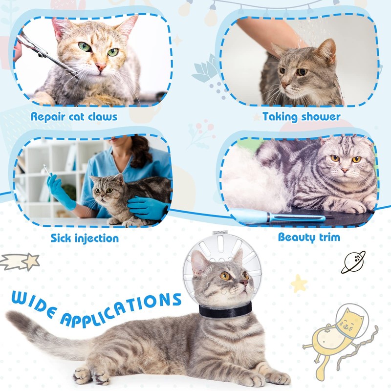 8 Pcs Cat Muzzle Set with Adjustable Cat Bathing Bag