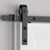skysen Sliding Barn Door Hardware Roller Set Black (J Shape