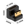 HTGuoji U Shape Mini HDMI 2.1 Adapter, 8K Mini HDMI
