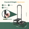2 Step Stool with Handle, Non Slip Platform and Adjustable